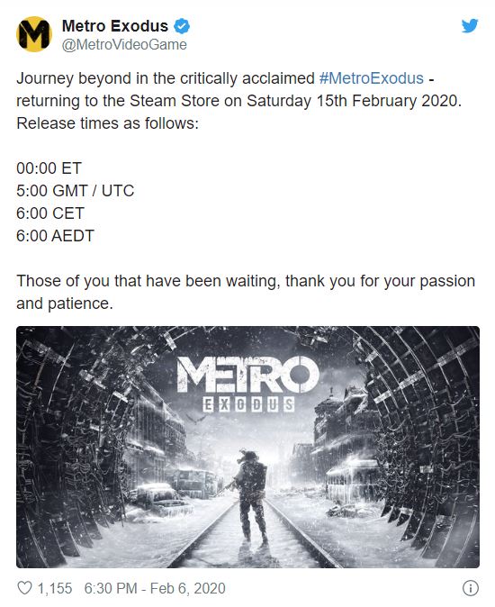 بازی اکشن Metro Exodus