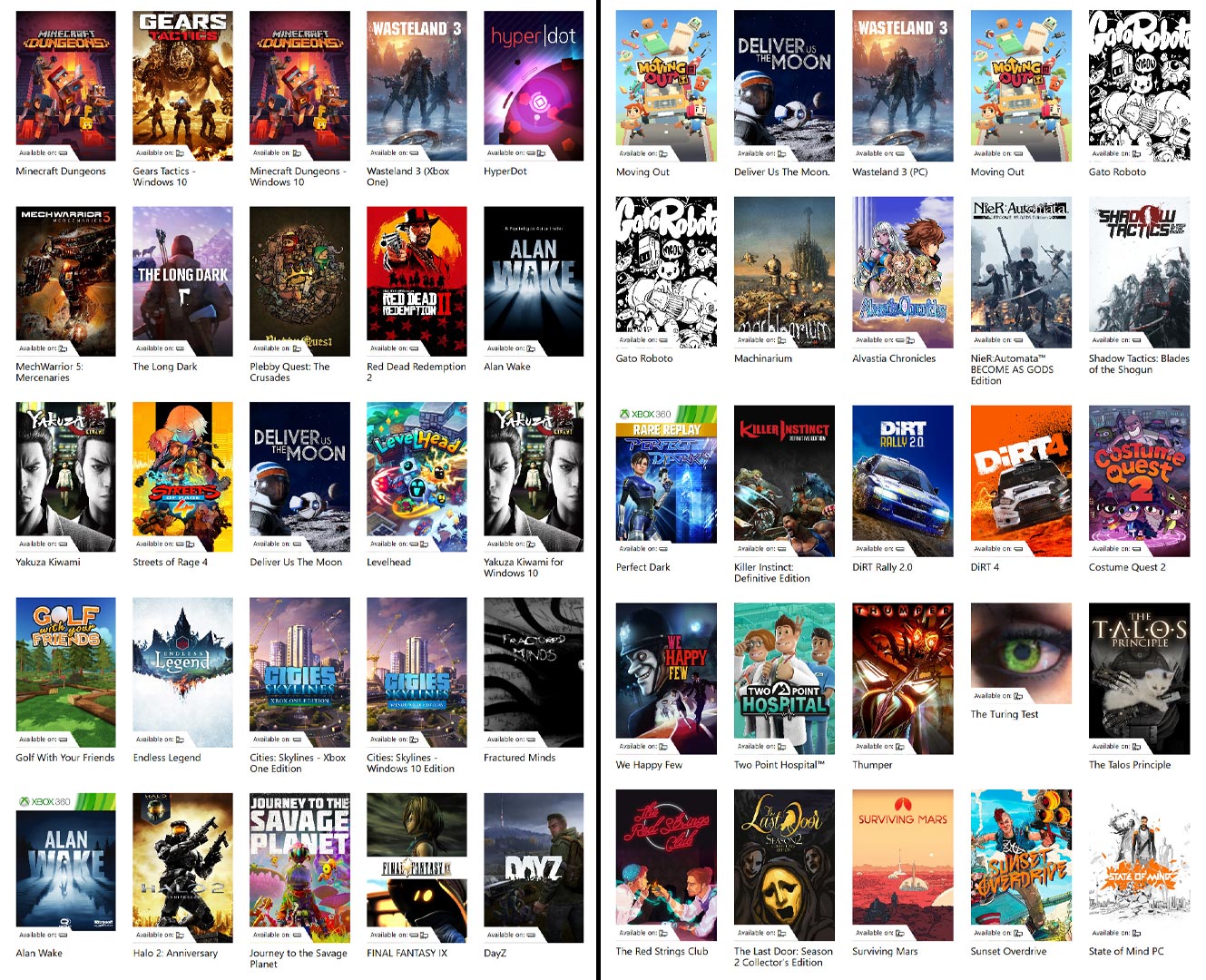 xbox game pass library march 2019