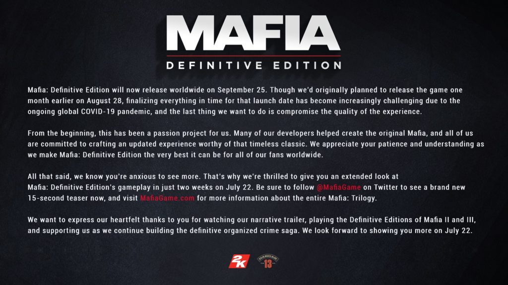 تاریخ انتشار Mafia: Definitive Edition
