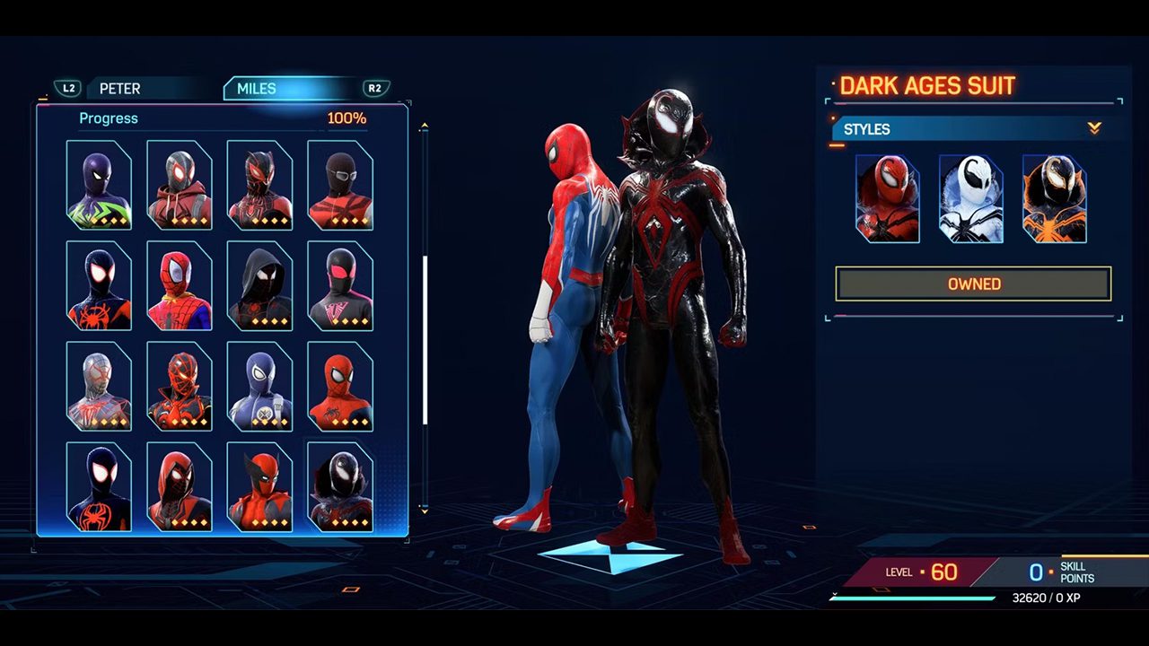لباس Dark Ages Suit بازی Spider-Man 2