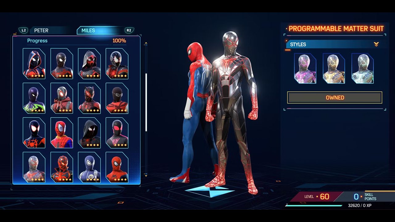 لباس Programmable Matter Suit بازی Spider-Man 2