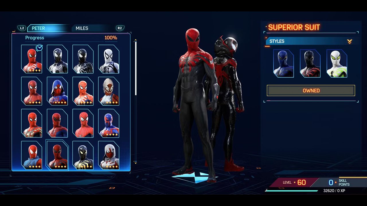 لباس Superior Suit بازی Spider-Man 2
